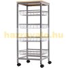 Steel kitchen trolley serving trolley, party trolley with baskets 36.5x36.5x89 cm