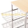 Steel kitchen trolley serving trolley, party trolley with baskets 36.5x36.5x89 cm