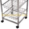 Steel kitchen trolley serving trolley, party trolley with baskets 36.5x36.5x89 cm