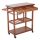 Serving cart on wheels with 2 shelves and 2 drawers, with wine rack, pine wood