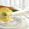 Serving trolley bamboo rolling trolley kitchen trolley with drawer and basket white 58x37x83 cm