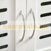 Serving trolley bamboo rolling trolley kitchen trolley with drawer and basket white 58x37x83 cm