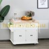 Kitchen trolley serving trolley on wheels, party trolley white 111x44.5x82.5 cm