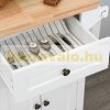 Kitchen trolley serving trolley on wheels, party trolley white 111x44.5x82.5 cm