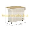 Serving cart on wheels, cabinet with 2 doors and 3 drawers, expandable work surface 111.5x75x89 cm