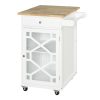 Kitchen trolley serving trolley with kitchen towel holder white 63x45x86 cm