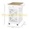 Kitchen trolley serving trolley with kitchen towel holder white 63x45x86 cm