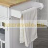 Kitchen trolley serving trolley with kitchen towel holder white 63x45x86 cm