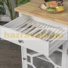 Kitchen trolley serving trolley with kitchen towel holder white 63x45x86 cm