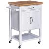 Kitchen cart rolling serving cart, party cart with drawers white 65x48x90 cm