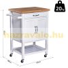 Kitchen cart rolling serving cart, party cart with drawers white 65x48x90 cm