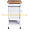 Kitchen cart rolling serving cart, party cart with drawers white 65x48x90 cm