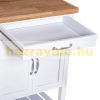 Kitchen cart rolling serving cart, party cart with drawers white 65x48x90 cm