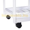 Serving cart on wheels, with basket drawer and wine rack, wood white 74x37x76 cm