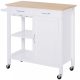 Kitchen cart rolling serving cart, party cart with 2 drawers, 2 shelves and cabinet 88.5x40x86 cm