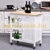 Kitchen cart rolling serving cart, party cart with 2 drawers, 2 shelves and cabinet 88.5x40x86 cm