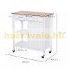 Kitchen cart rolling serving cart, party cart with 2 drawers, 2 shelves and cabinet 88.5x40x86 cm