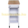 Kitchen cart rolling serving cart, party cart with 2 drawers, 2 shelves and cabinet 88.5x40x86 cm