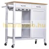 Kitchen cart rolling serving cart, party cart with 2 drawers, 2 shelves and cabinet 88.5x40x86 cm