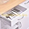 Kitchen cart rolling serving cart, party cart with 2 drawers, 2 shelves and cabinet 88.5x40x86 cm