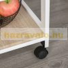 Kitchen cart, serving cart with drawer, removable tray pine white 37x37x82 cm
