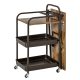 Serving cart on wheels with folding table brown black 118x36.5x82 cm