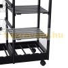 Serving cart on wheels, with basket drawer and wine rack, wood black 74x37x76 cm