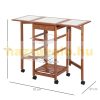 Collapsible serving cart on wheels, with basket drawer 91x37x75 cm