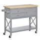 Kitchen trolley serving trolley with 2 drawers gray 108x45x89 cm