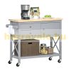 Kitchen trolley serving trolley with 2 drawers gray 108x45x89 cm