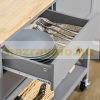 Kitchen trolley serving trolley with 2 drawers gray 108x45x89 cm