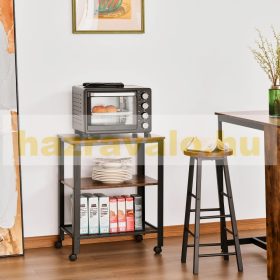   Vintage stílusú zsúrkocsi gurulós tálalókocsi 3 szintes konyhai kocsi