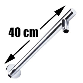   Zuhanyfej tartó oldalfalra kerek, 40 cm hosszú esőztető zuhanyzófejhez Zuhanyrózsa tartó cső