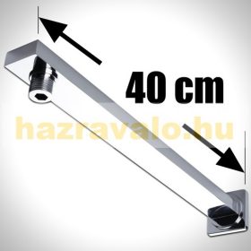   Zuhanyfej tartó oldalfalra szögletes, 40 cm hosszú esőztető zuhanyzófejhez Zuhanyrózsa tartó cső