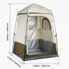 Vízálló kemping zuhanysátor és öltözősátor 145x145x215 cm khaki kemping WC-sátor