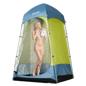   Kemping zuhanysátor és öltözősátor 140x140x218 cm vízálló toalett sátor 
