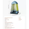 Kemping zuhanysátor és öltözősátor 140x140x218 cm vízálló toalett sátor 