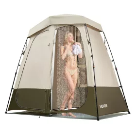   2 részes kemping zuhanysátor és öltözősátor 250x122x218 cm khaki kemping WC-sátor