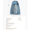 Pop-up kemping zuhanysátor 119x119x210 cm mobil öltözősátor 