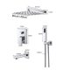 Wall-mounted shower set, built-in under-wall faucet, stainless steel sprinkler shower head 20-40 cm, with manual shower head, fixed bathtub filler faucet