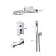 Wall-mounted shower set built-in faucet stainless steel sprinkler shower head 20-40 cm, with manual shower head, rotating bathtub filler faucet