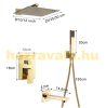 Wall-mounted shower set, built-in under-wall faucet with gold sprinkler shower head 20-40 cm and manual shower head