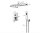 Wall-mounted shower set, built-in under-wall faucet with inox sprinkler shower head 20-40 cm and manual shower head