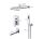 Wall-mounted shower set built-in faucet stainless steel sprinkler shower head 25 cm, with manual shower head, rotating bathtub filler faucet