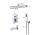 Wall-mounted shower set, built-in under-wall faucet, stainless steel sprinkler shower head 30 cm, with manual shower head, fixed bathtub filler faucet