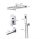 Wall-mounted shower set built-in faucet stainless steel sprinkler shower head 30 cm, with manual shower head, rotating bathtub filler faucet