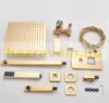 Wall-mounted shower set, built-in under-wall faucet with gold sprinkler shower head 30 cm and manual shower head