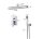 Wall-mounted shower set, built-in under-wall faucet with inox sprinkler shower head 30 cm and manual shower head