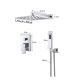 Wall-mounted shower set, built-in under-wall faucet with inox sprinkler shower head 30 cm and manual shower head