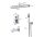 Wall-mounted shower set, built-in under-wall faucet, stainless steel sprinkler shower head 40 cm, with manual shower head, fixed bathtub filler faucet